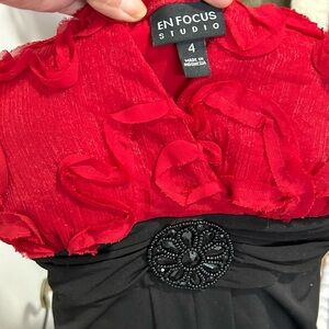 En Focus Studios Red and Black dress